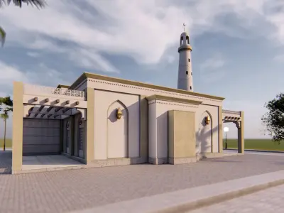 Mosque islamic design 2 3D model
