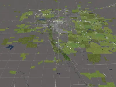 Lincoln Nebraska USA 50x50km 3D model