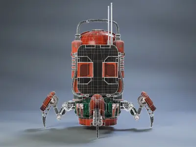 Robot No 5  3D model Low-poly 3D model