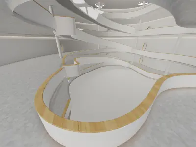 Sci fi Futuristic Exbition Interior Futuristic Expo Center 3D model