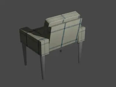 Elegant 3D Models of Wing Chair Low-poly 3D model