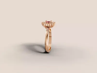 Classic Halo Pave Ring 3D print model