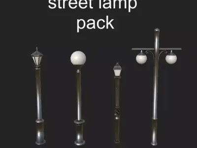 Street lamp pack Low-poly 3D model