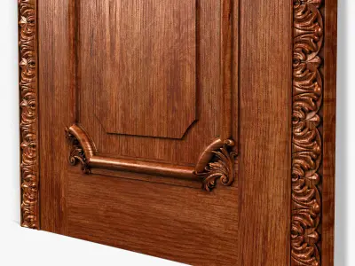 Door0044 ornate wooden door 3D model