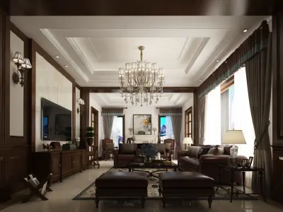 Modern home interior 3D model purchase