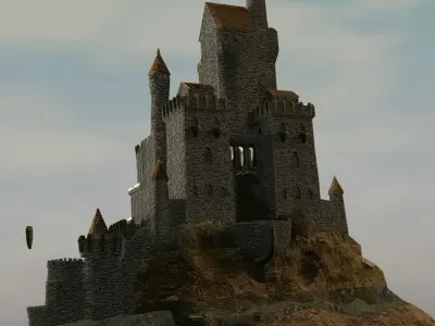 modular castle model Free low-poly 3D model