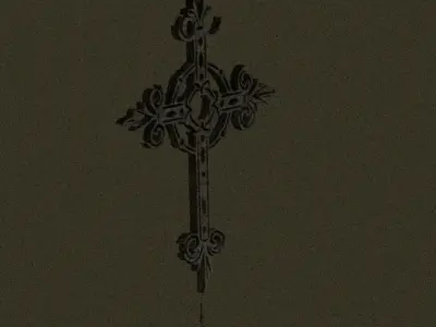 A gothic arch and candles 3D model