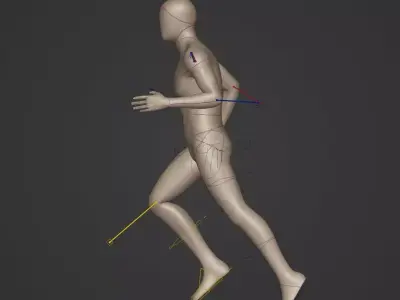 Rigged Character - IK-FK Rig - Man Humanoid Ninja Robot Fighter Low-poly 3D model