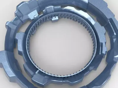 Gnome technology machine wheel  Low-poly 3D model