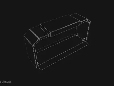 Scifi militarybase entrance Low-poly 3D model