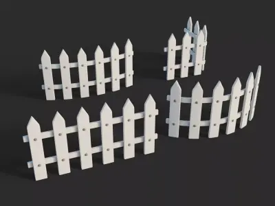 Cartoon Fence 1 3D model