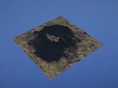 Landscape Environment Volcano Snow 38 Low-poly 3D model