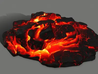 Stone piece of lava Low-poly 3D model