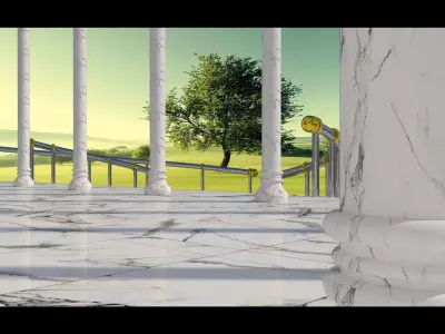 TOWN HALL Low-poly 3D model