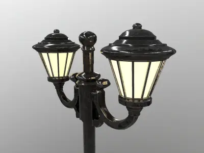 Victorian Street Lamp Low-poly 3D model