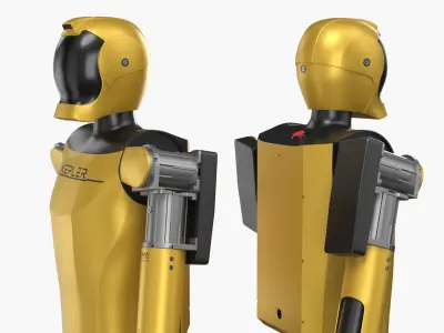  Humanoid Robot Kepler Walking Pose Yellow 