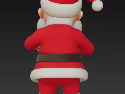 Santa Heart Hands - Stylized Christmas 3D Model 3D print model