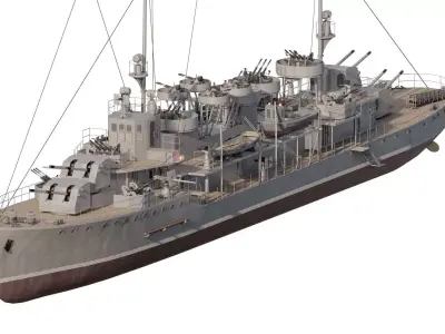 WW2 IMPERIAL JAPANESE NAVY DESTROYER 3D model