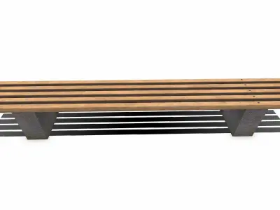 Outdoor Bench1 Low-poly PBR Free low-poly 3D model