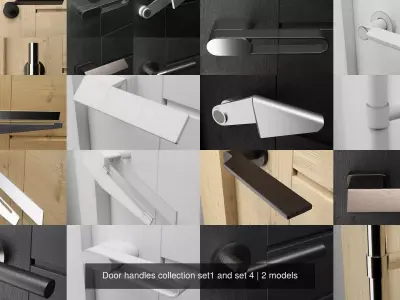 Door handles collection set1 and set 4 3D Model Pack