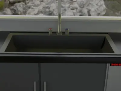 Semi-Realistic Modern Kitchen Free 3D model