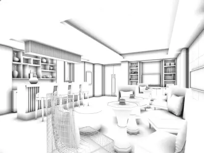 Business Restaurant - Coffee - Banquet  94 3D model