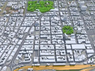 Harare Zimbabwe 35km Low-poly 3D model