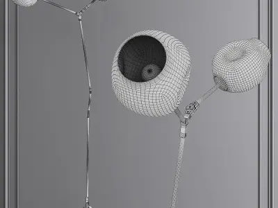 Branching Bubble Floor Light Bronze and Dark Green Glass 3D model