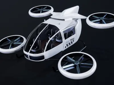  Flying Taxi Concept Air-Taxi White 