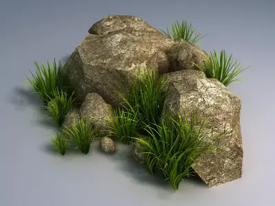 Bushes - Crushed Stone 06 3D model