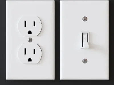 US electrical outlets and switches 3D model