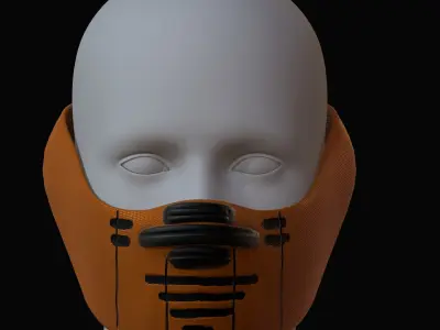 Gas mask helmet 3d model scifi Low-poly  Low-poly 3D model