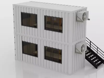 Container Construction Site Cabin 2 3D model
