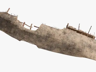  Marine Shipwreck Eroded Frame Sand Old 