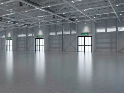 Exhibition Hall interior and exterior 19 3D model