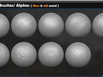 40 Wood VDM Brushes-Alphas  Vol 02 Texture