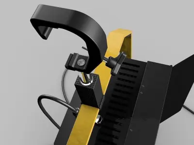 Fluorescent-Studio-Lights light stand with cord 3D model