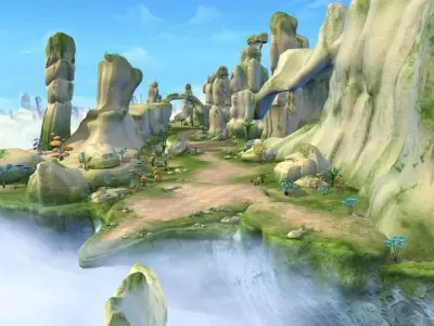 Cartoon Valley Scene 3D model