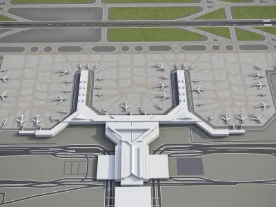 Shanghai - Hongqiao International Airport - SHA Low-poly 3D model