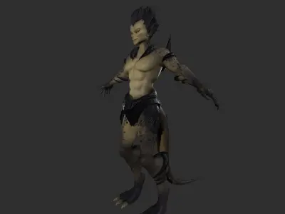 Alien and Weapon Low-poly 3D model