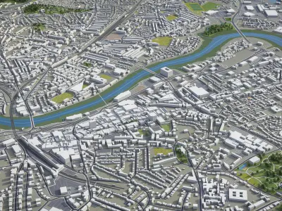 Newport - 3D City Model Low-poly 3D model