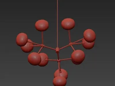 NABILA chandelier with balls hanging from it 3D model