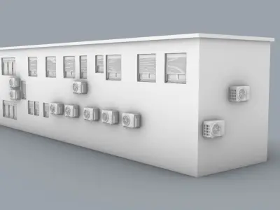 LNG Terminal Administrative Building Low-poly 3D model