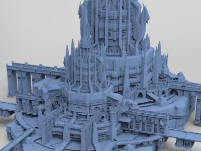 Medieval Lion Tower Fort designs 6 3D model