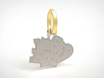 Model 711 Been Broke Heart Diamond Name Pendant 3D print model