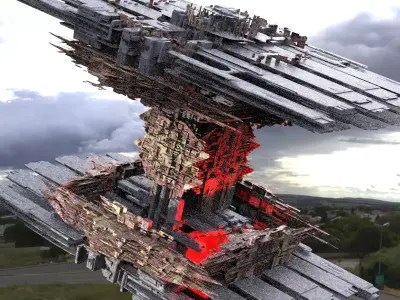 Dark Cyberpunk Solar city 2  3D model