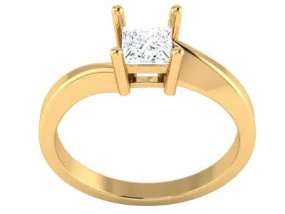 Princess Cut Diamond Engagement Rings for Women 3D print model