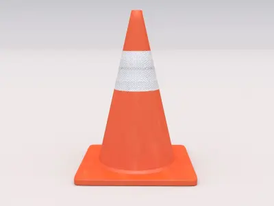 Traffic Cone Low-poly 3D model