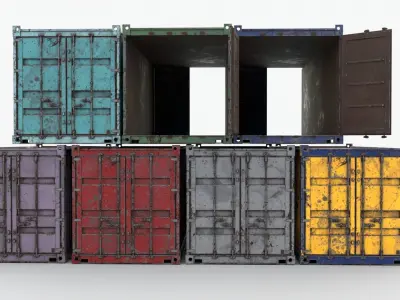 4k Shipping Container 3D model