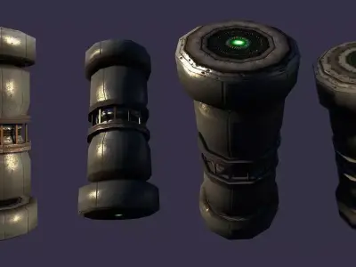 Large Sci-Fi Barrel  Low-poly 3D model